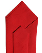 Red Solid Silk Cotton Adjustable Women Necktie Tie