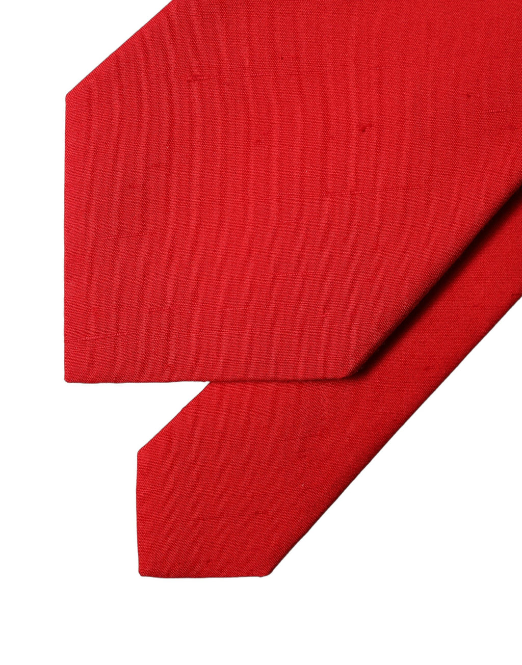 Red Solid Silk Cotton Adjustable Women Necktie Tie