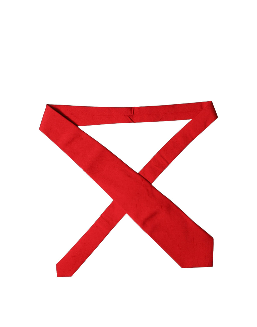 Red Solid Silk Cotton Adjustable Women Necktie Tie