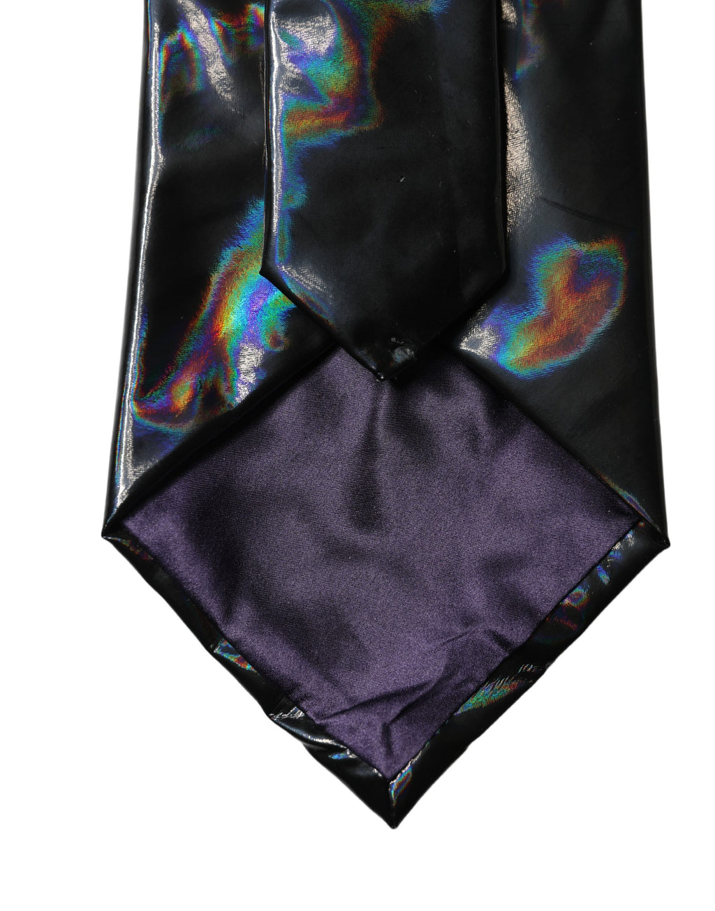 Black Iridescent Silk Adjustable Women Tied Necktie Tie
