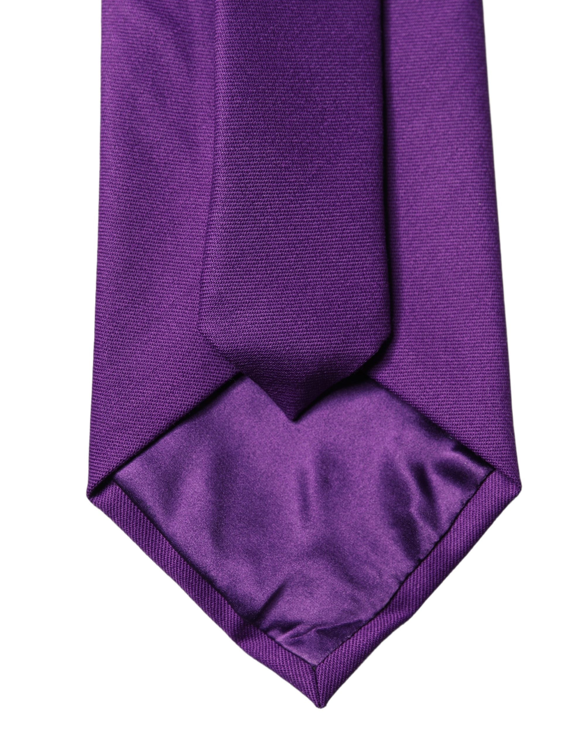 Purple Polyester Satin Adjustable Women Tied Necktie Tie