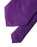 Purple Polyester Satin Adjustable Women Tied Necktie Tie