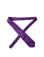 Purple Polyester Satin Adjustable Women Tied Necktie Tie