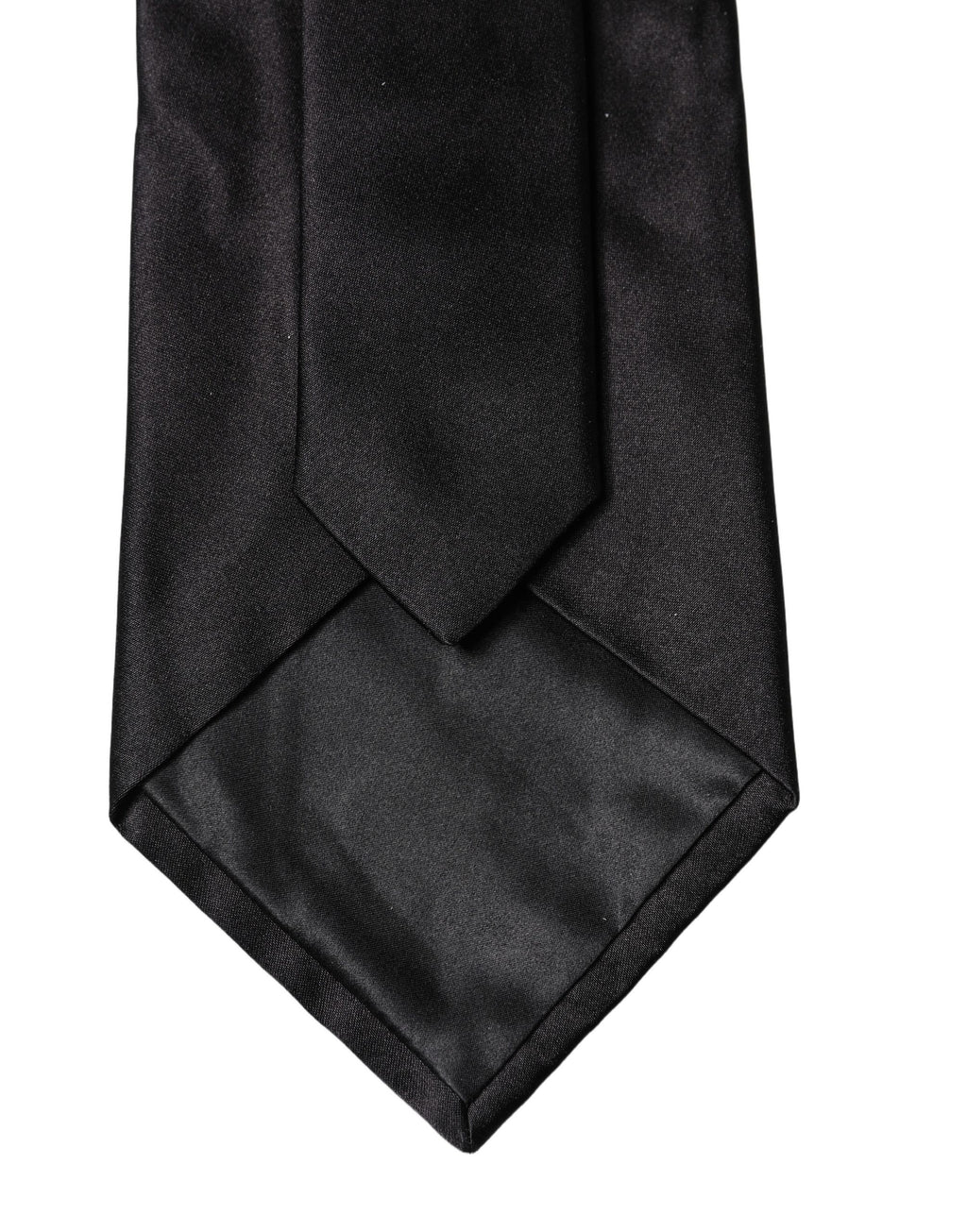 Black Solid Satin Silk Adjustable Women Necktie Tie