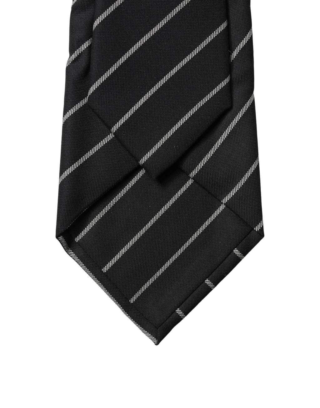 Black White Stripes Wool Adjustable Women Necktie Tie