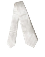 Off White Geometric Silk Adjustable Women Necktie Tie