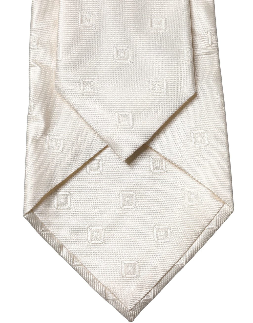 Off White Geometric Silk Adjustable Women Necktie Tie