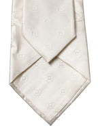 Off White Geometric Silk Adjustable Women Necktie Tie