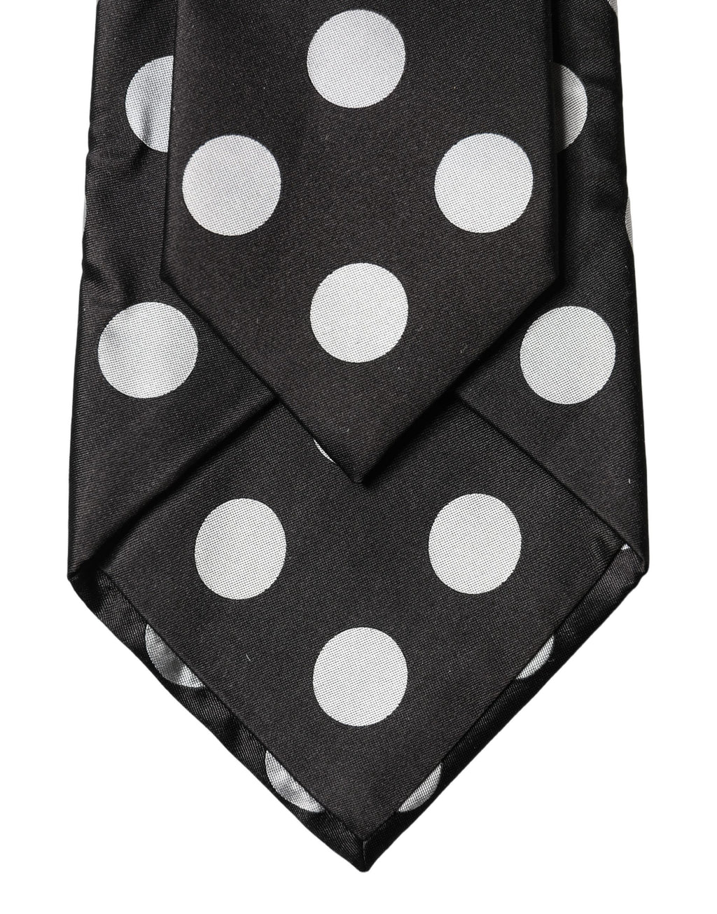 Black White Polka Dot Silk Adjustable Women Necktie Tie