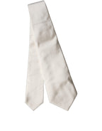 Off White Solid Silk Adjustable Women Tied Necktie Tie