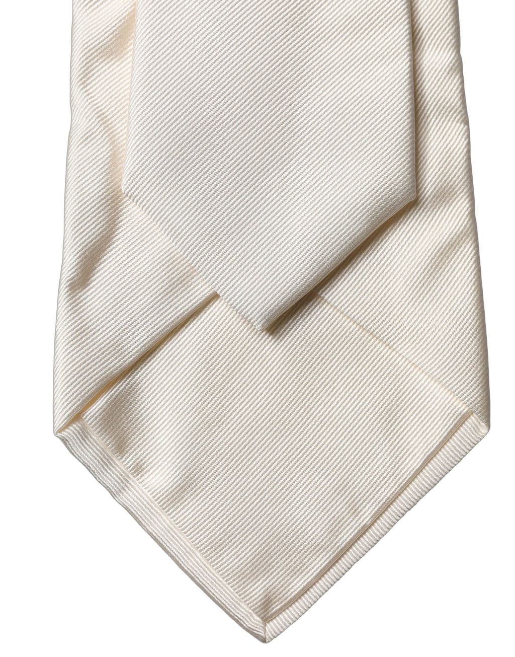 Off White Solid Silk Adjustable Women Tied Necktie Tie