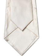 Off White Solid Silk Adjustable Women Tied Necktie Tie