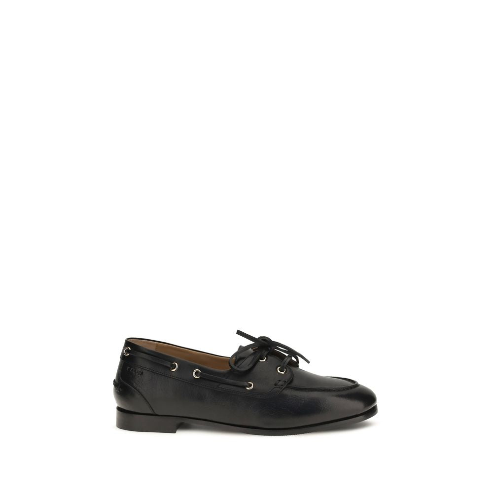 Black Calf Leather Bos Taurus Slip-On Loafers