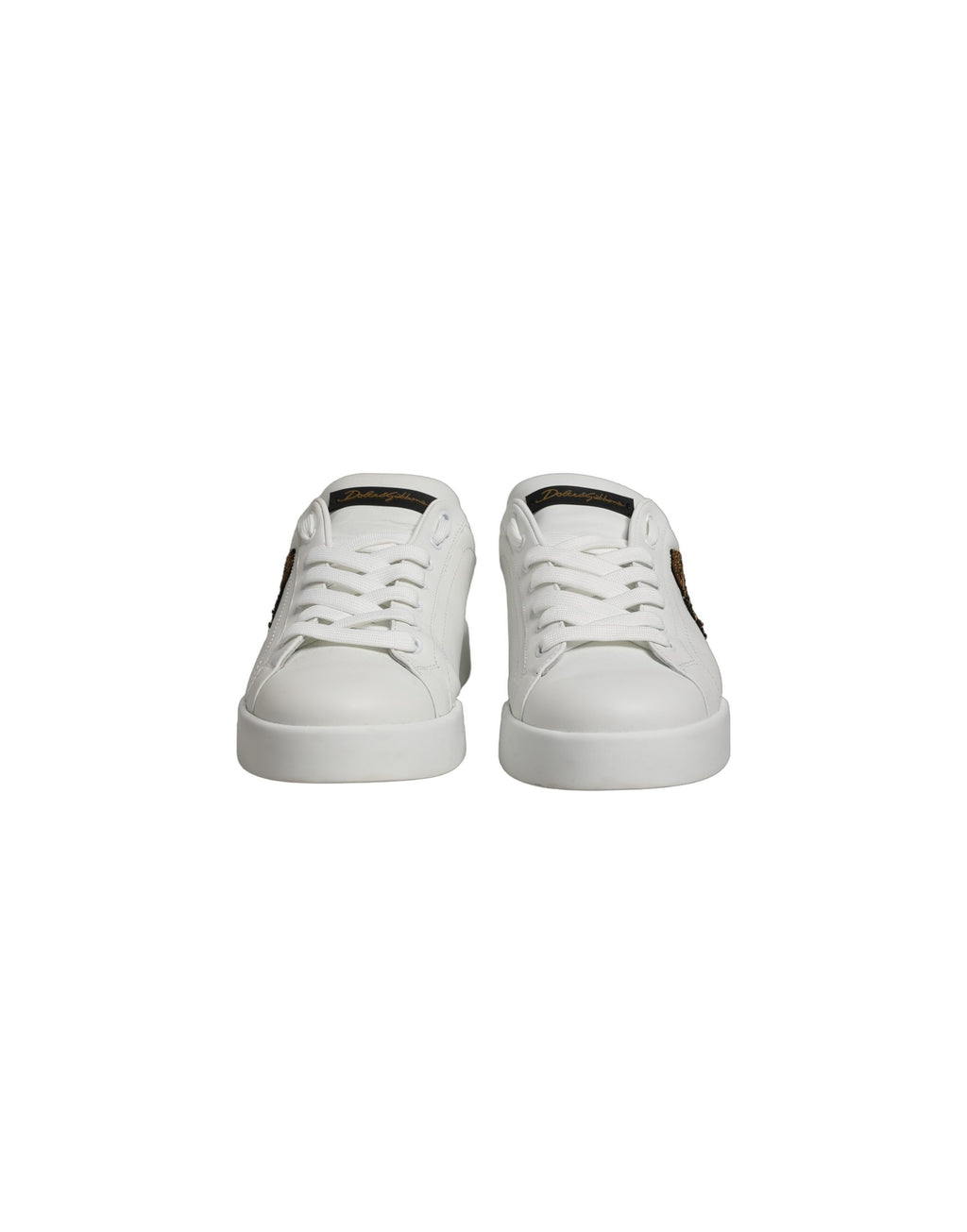 White Gold Crest Crown Portofino Sneakers Shoes