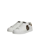 White Gold Crest Crown Portofino Sneakers Shoes