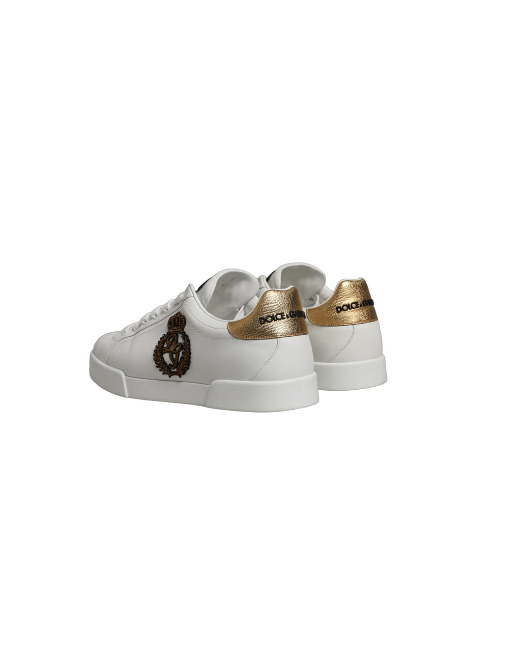 White Gold Crest Crown Portofino Sneakers Shoes