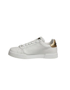 White Gold Crest Crown Portofino Sneakers Shoes
