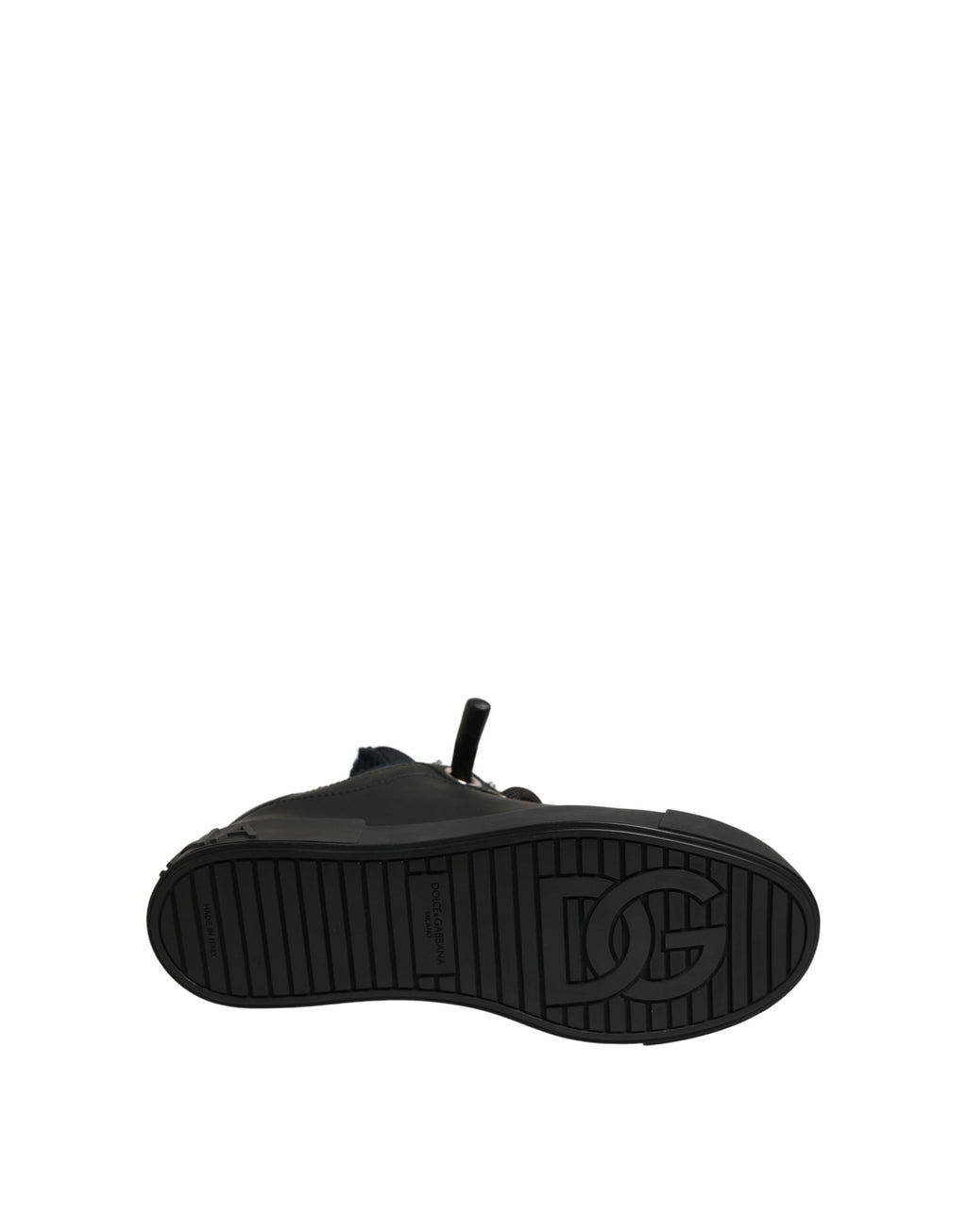 Black Leather Low Top Portofino Sneakers Shoes