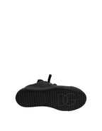 Black Leather Low Top Portofino Sneakers Shoes