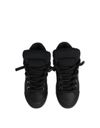 Black Leather Low Top Portofino Sneakers Shoes