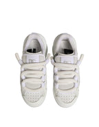 White Calfskin Leather Low Top Sneakers Shoes