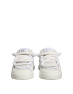 White Calfskin Leather Low Top Sneakers Shoes