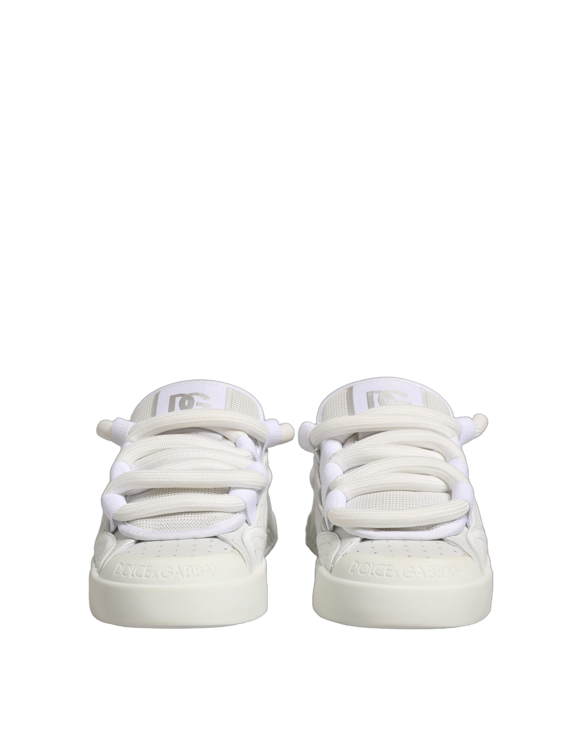 White Calfskin Leather Low Top Sneakers Shoes