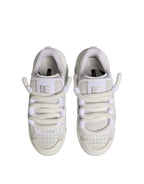 White Calfskin Leather Low Top Sneakers Shoes