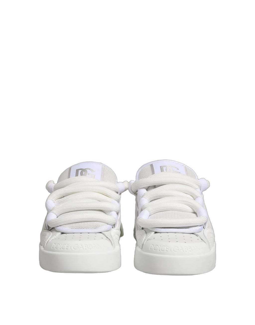 White Calfskin Leather Low Top Sneakers Shoes