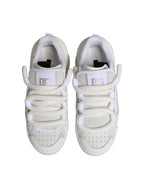 White Calfskin Leather Low Top Sneakers Shoes
