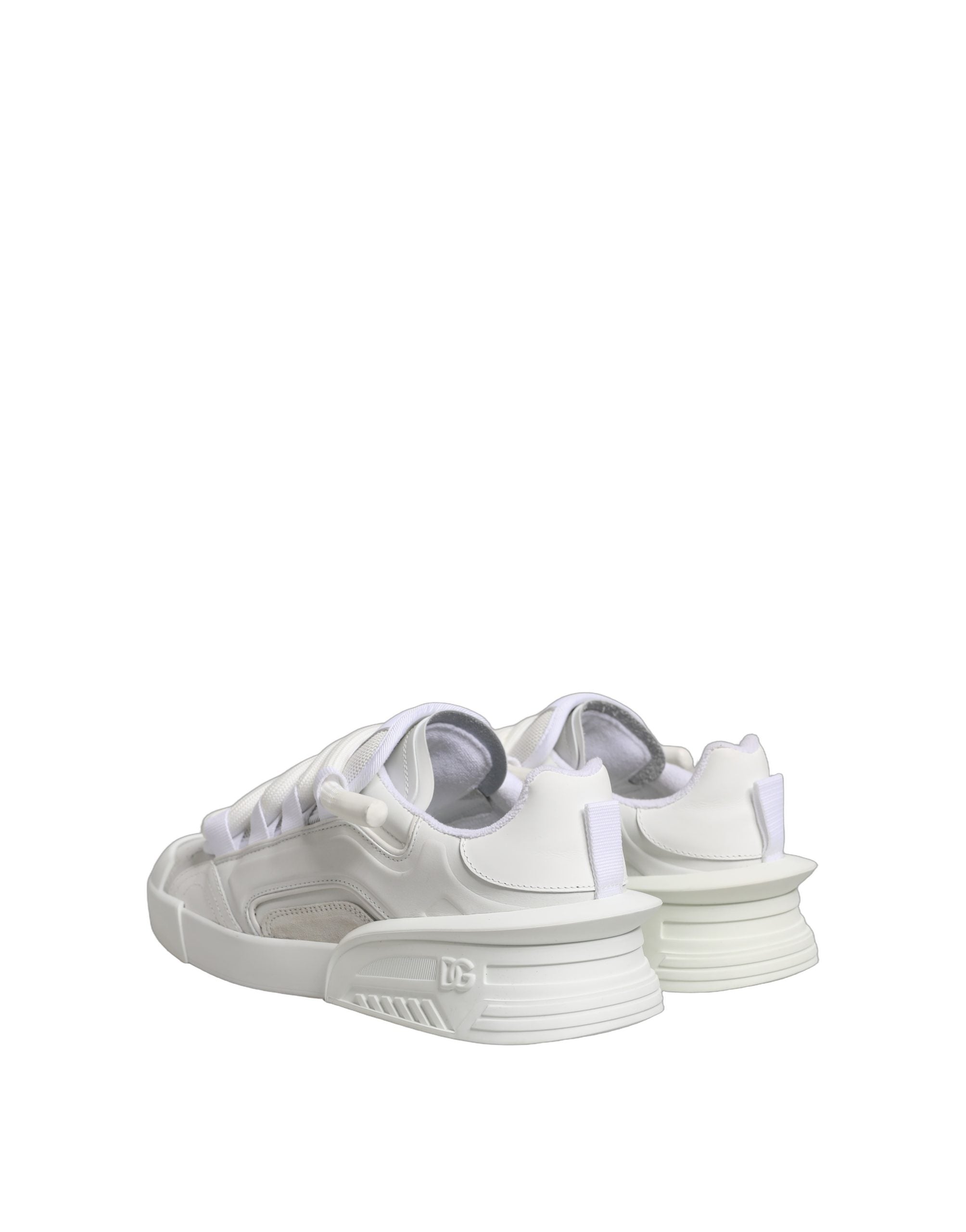 White Calfskin Leather Low Top Sneakers Shoes