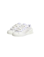 White Calfskin Leather Low Top Sneakers Shoes