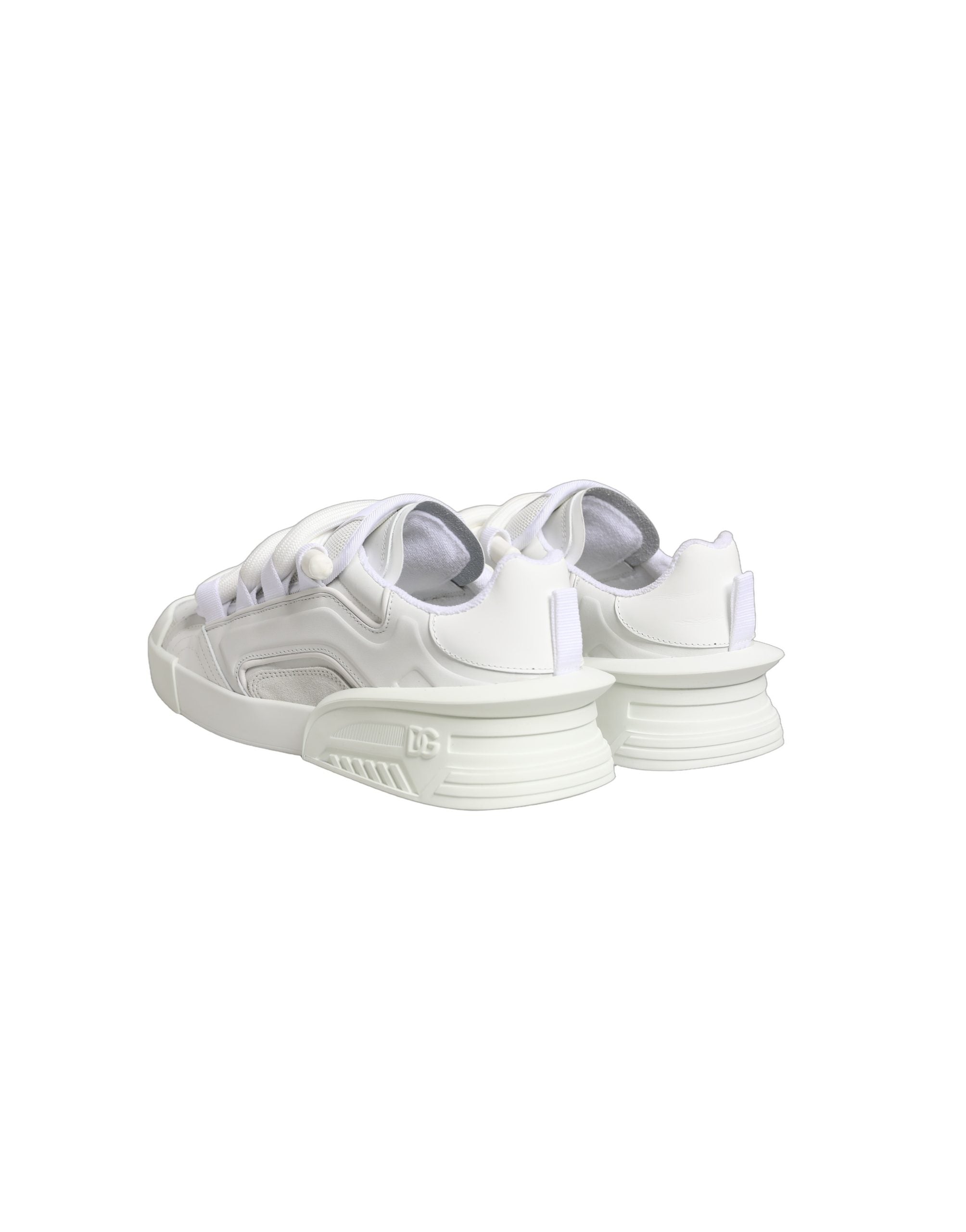 White Calfskin Leather Low Top Sneakers Shoes