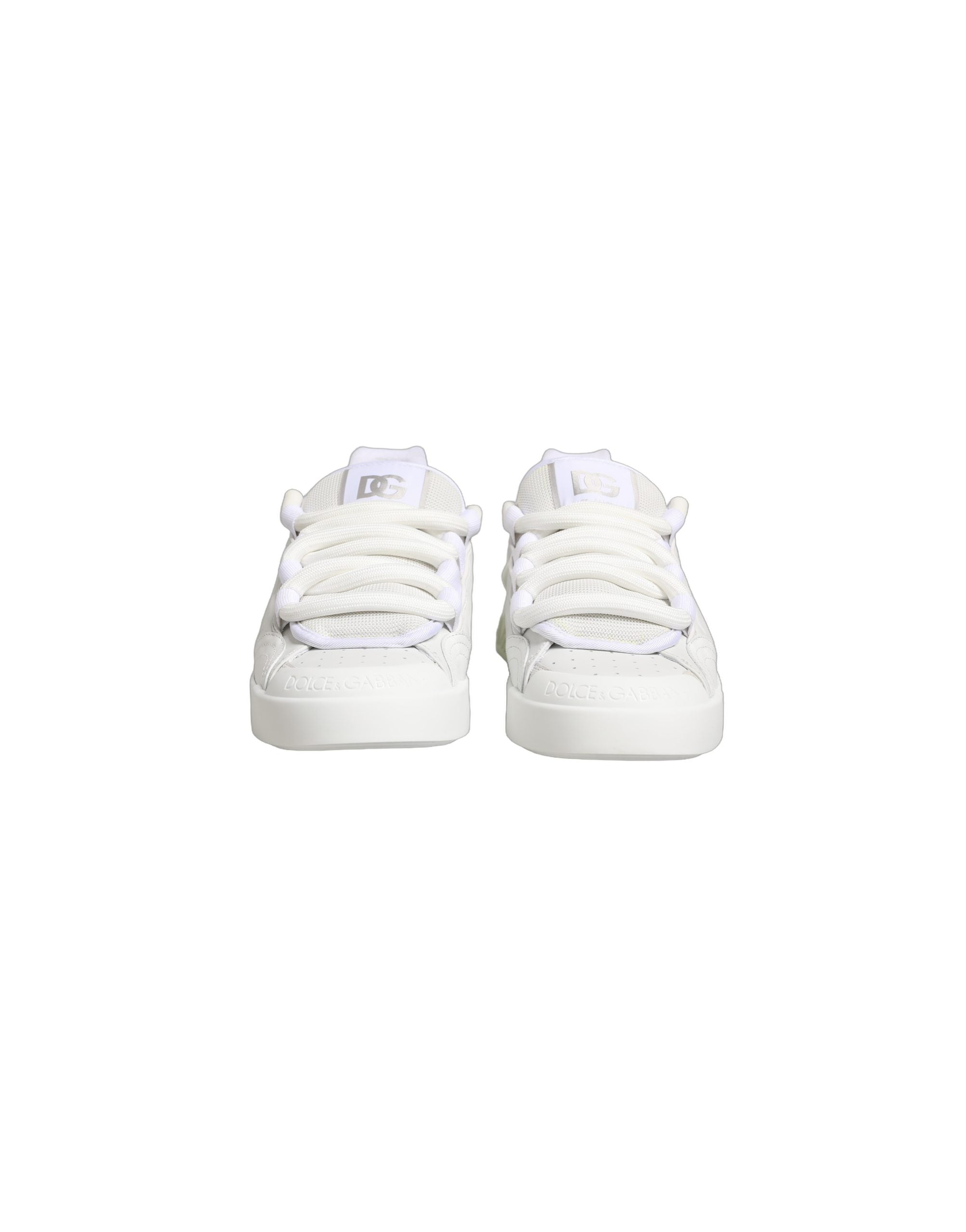 White Calfskin Leather Low Top Sneakers Shoes