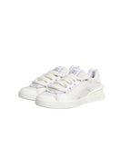 White Calfskin Leather Low Top Sneakers Shoes