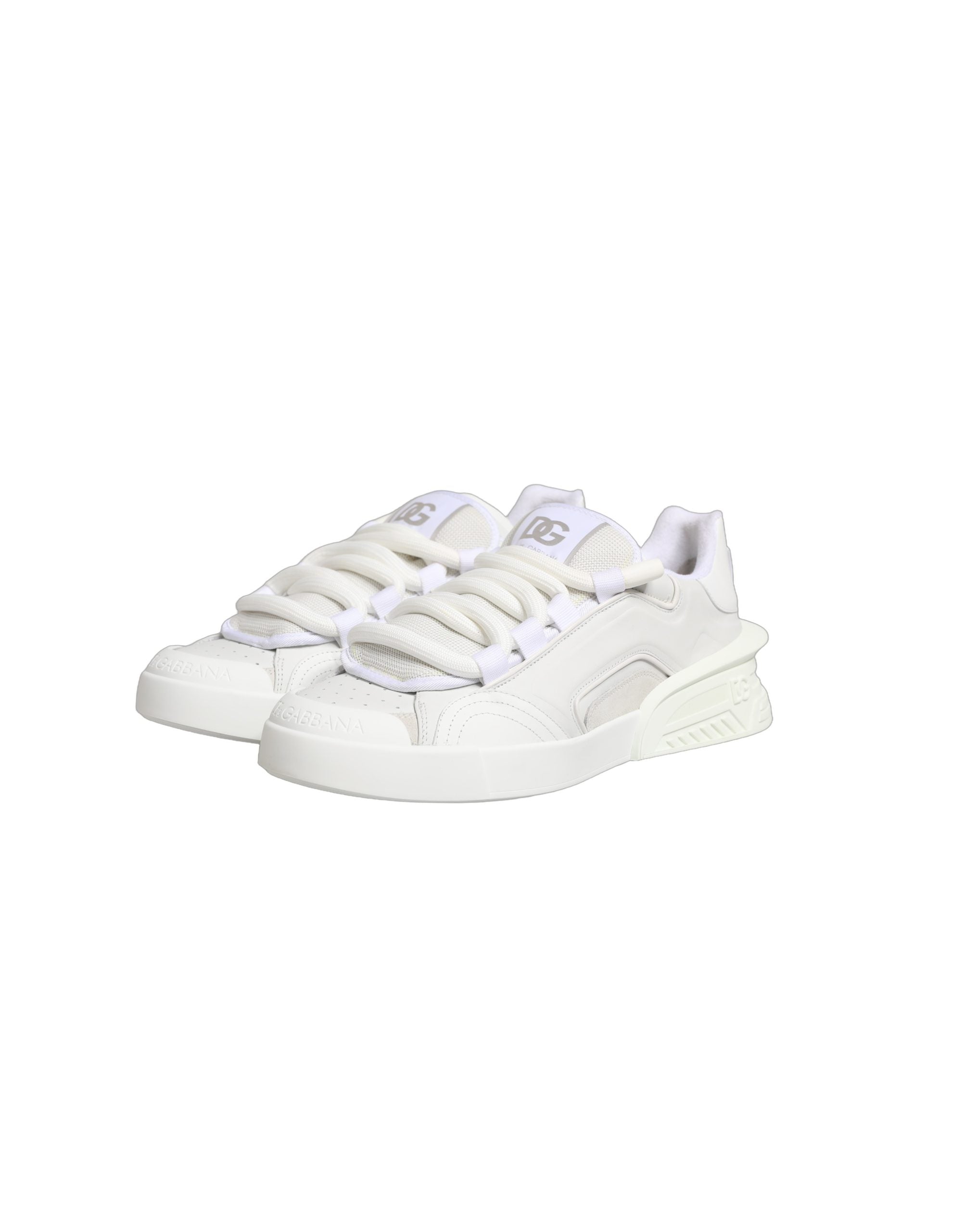 White Calfskin Leather Low Top Sneakers Shoes
