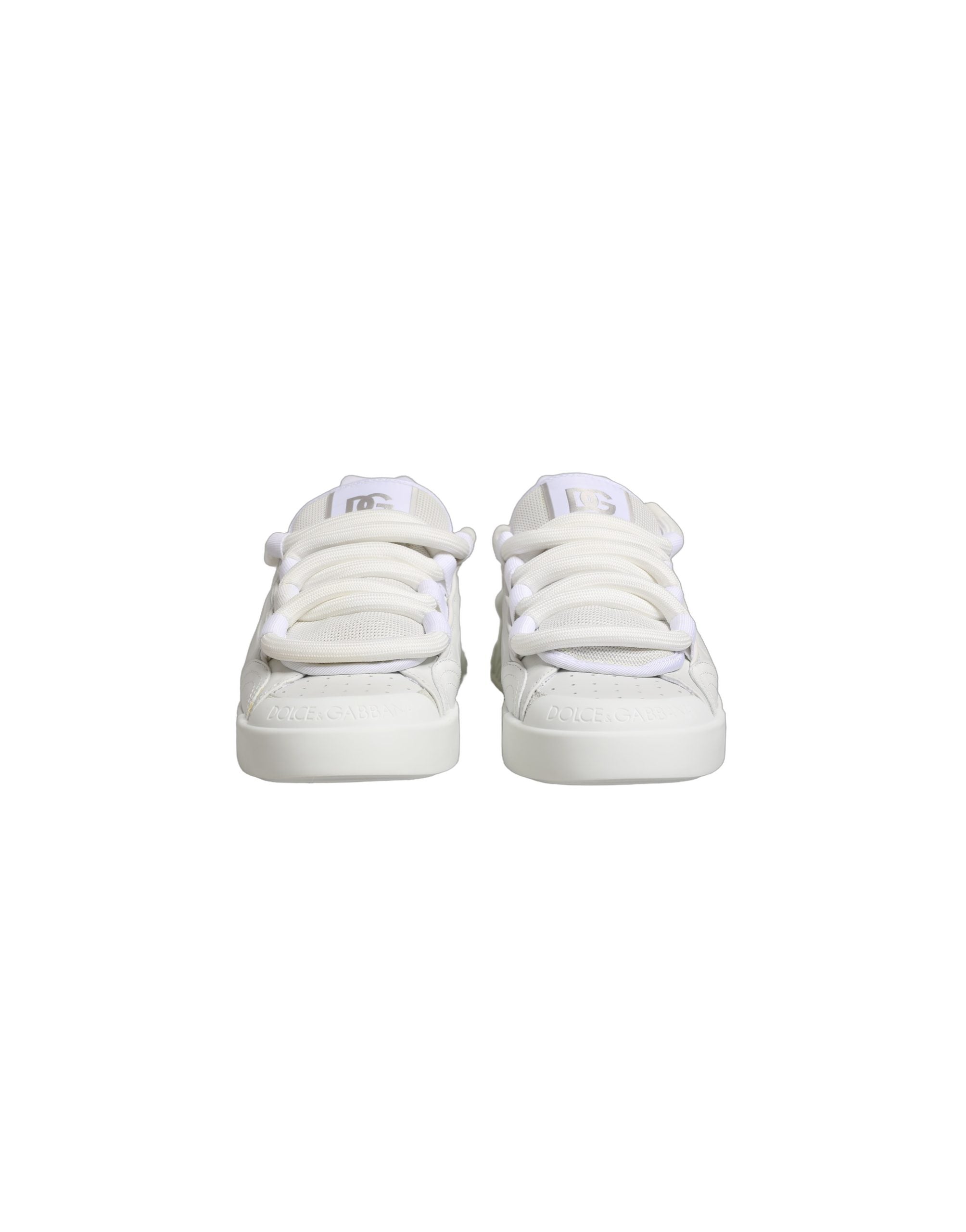 White Calfskin Leather Low Top Sneakers Shoes