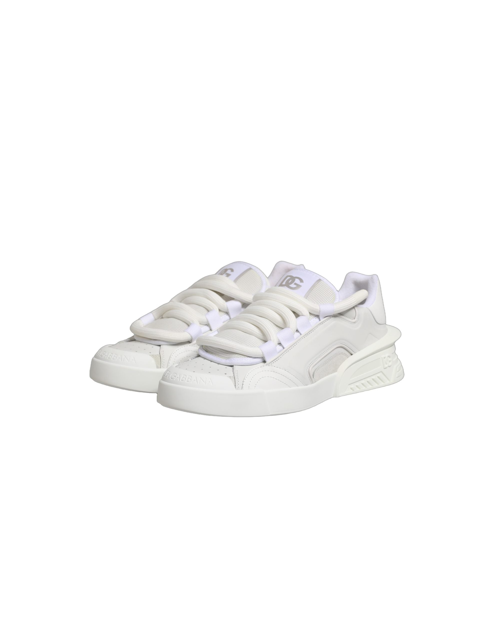White Calfskin Leather Low Top Sneakers Shoes