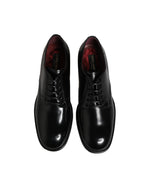 Black Calfskin Leather Derby Men Dress Shoes