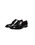 Black Calfskin Leather Derby Men Dress Shoes