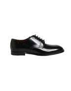 Black Calfskin Leather Derby Men Dress Shoes