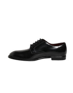 Black Calfskin Leather Derby Men Dress Shoes