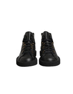 Black Leather Lace Up Men Ankle Boots Shoes