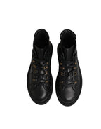 Black Leather Lace Up Men Ankle Boots Shoes