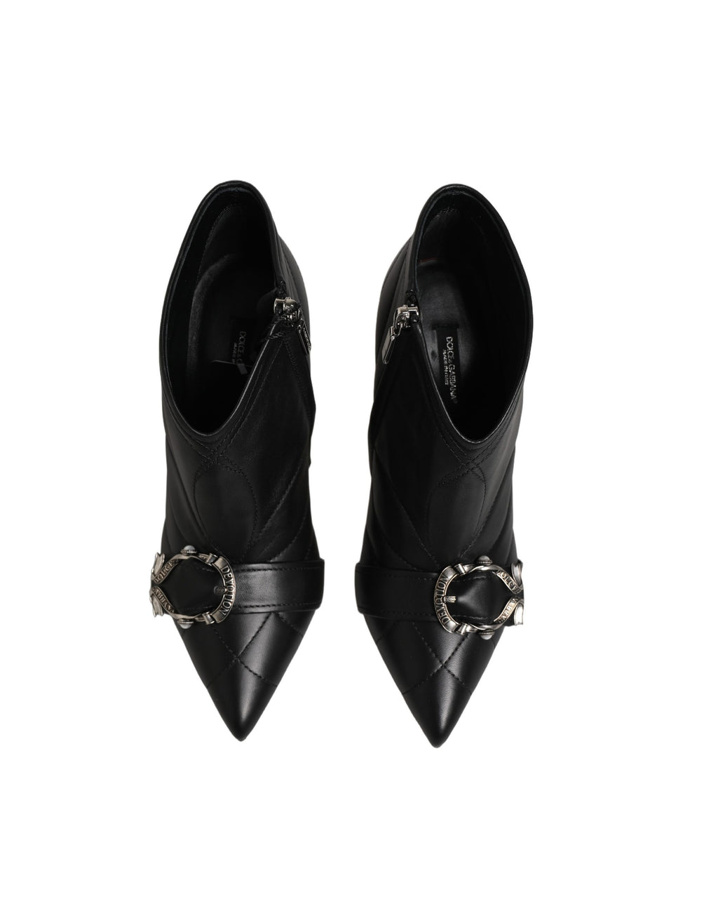 Black Devotion Quilted Buckled Boots Shoes