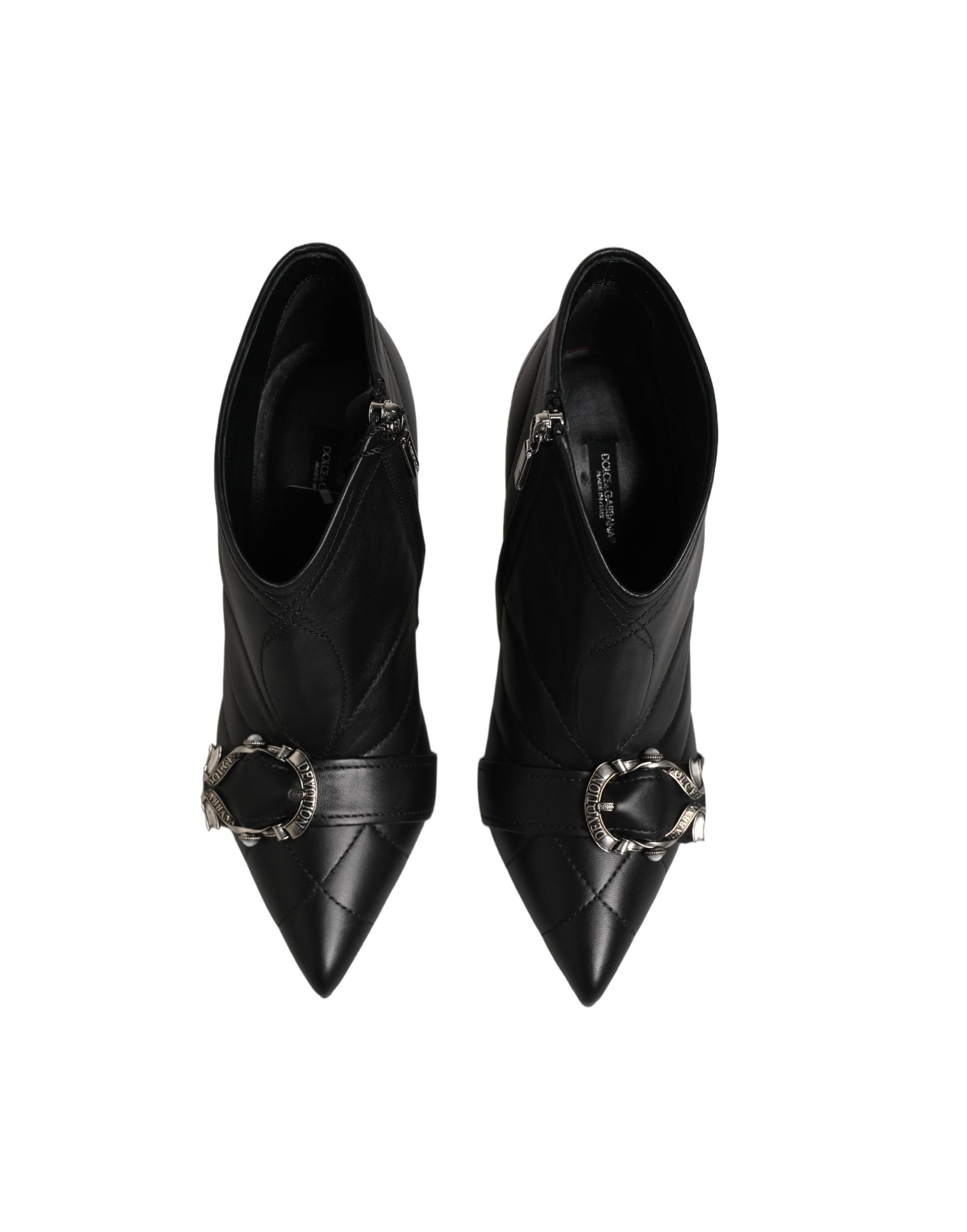 Black Devotion Quilted Buckled Boots Shoes