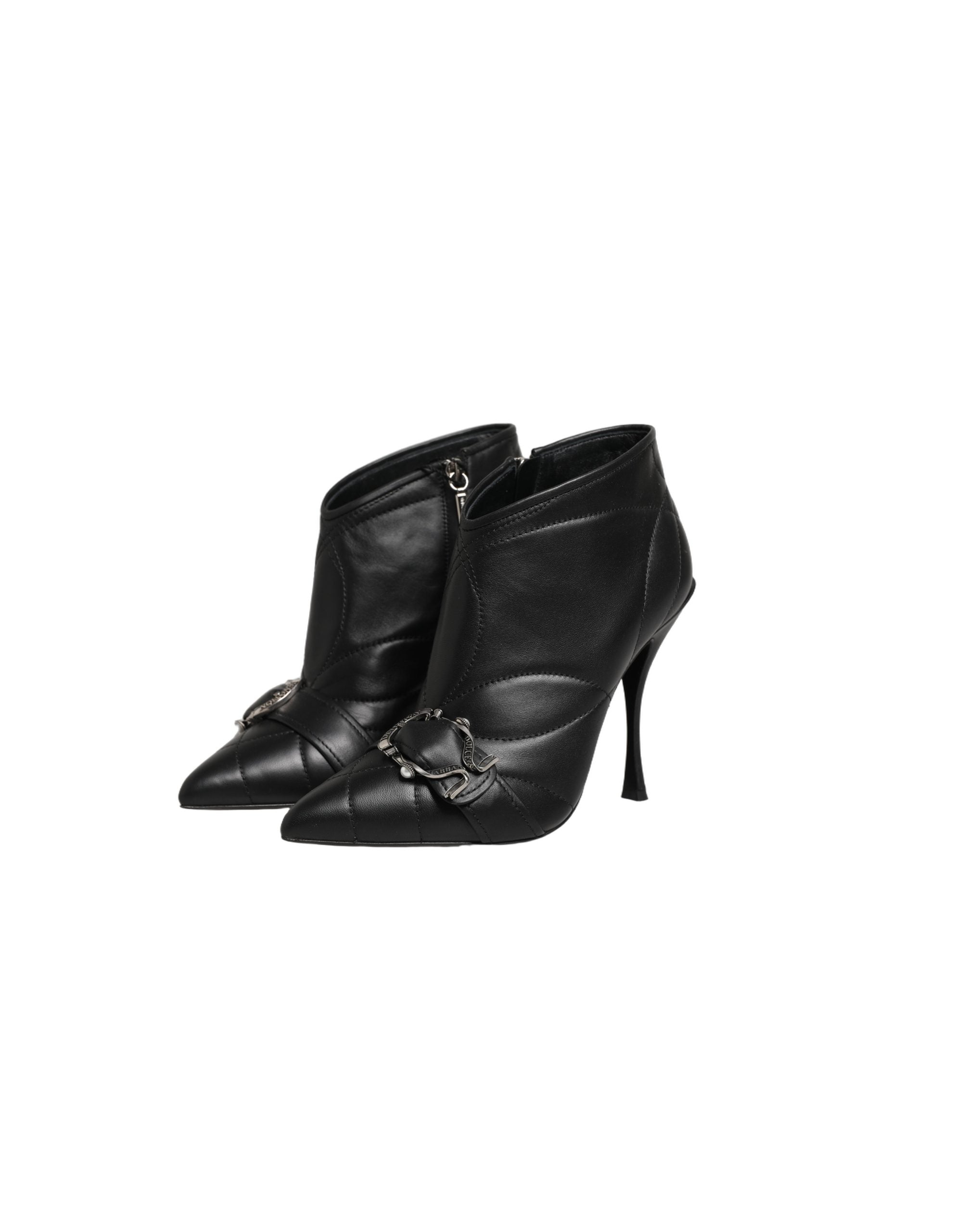 Black Devotion Quilted Buckled Boots Shoes