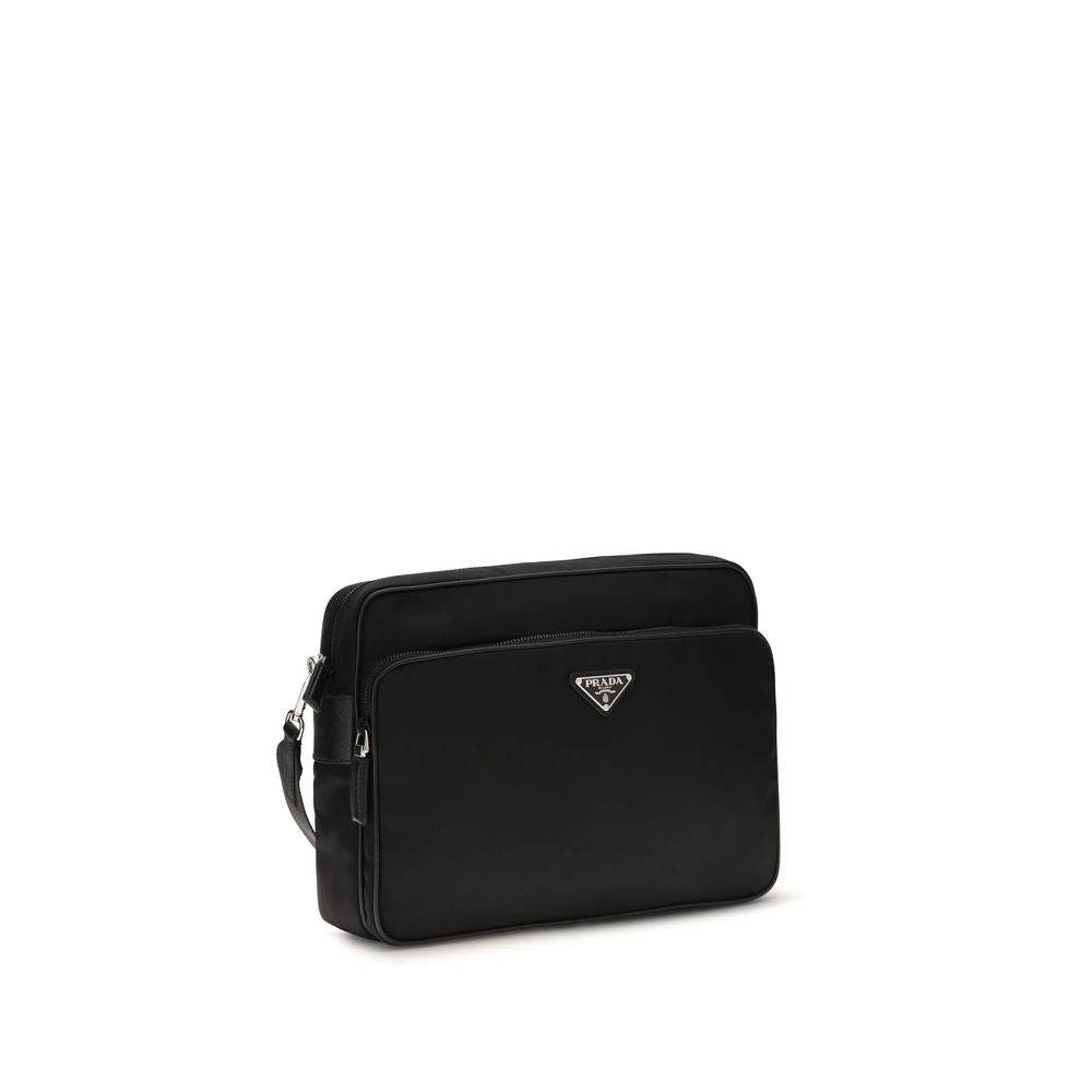 Black Recycled Polyamide Shoulder Bag