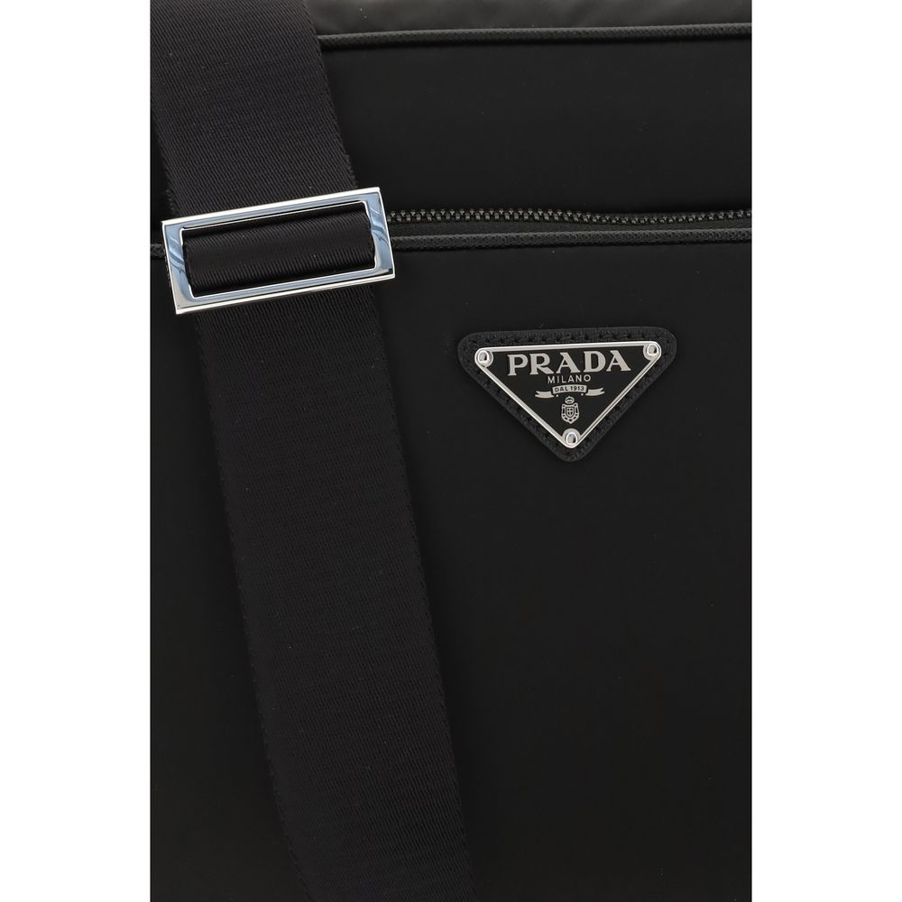 Black Recycled Polyamide Shoulder Bag