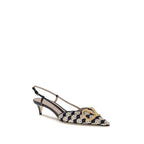 Multicolor Goatskin Mid Heel Pumps